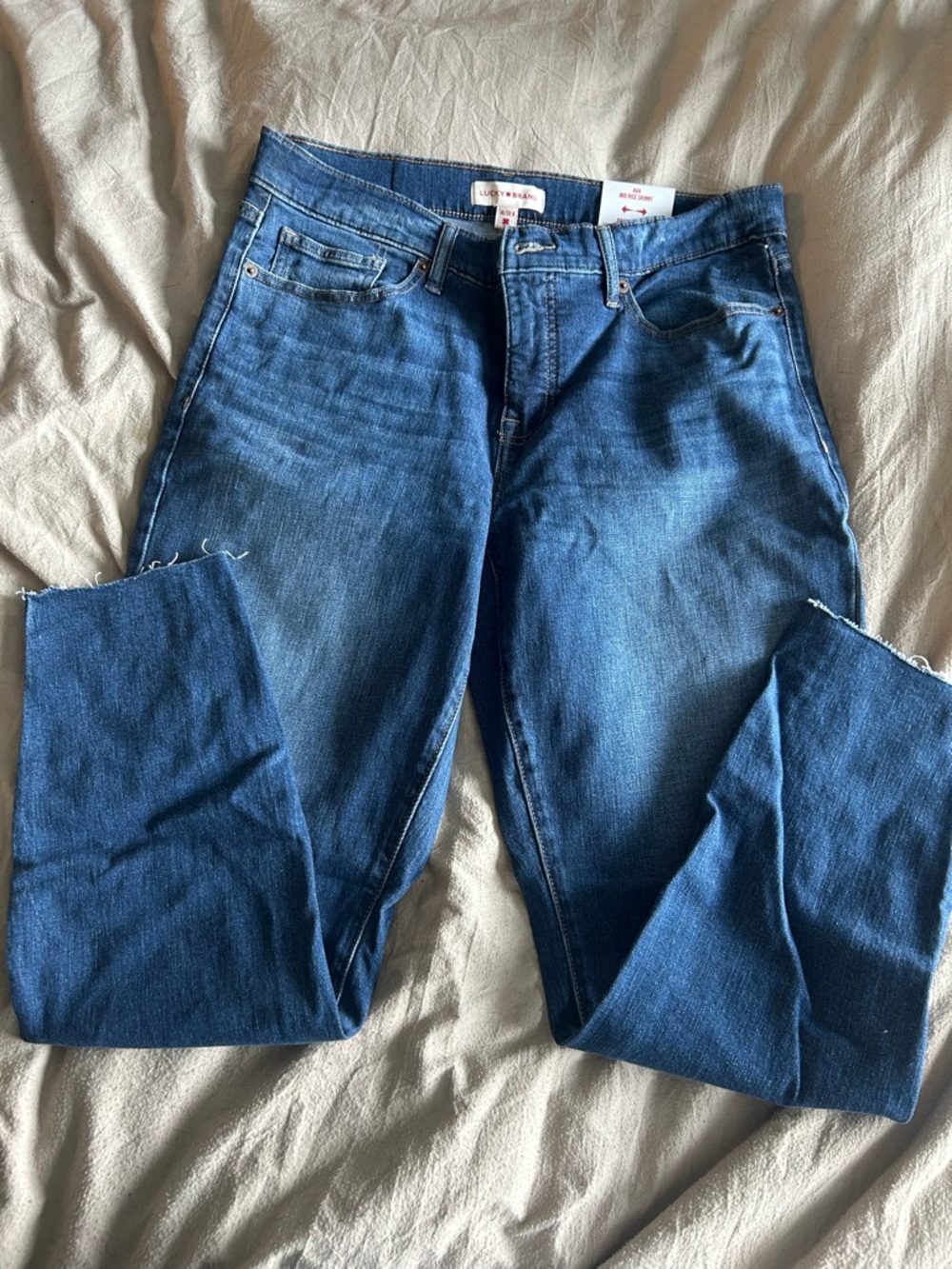 Lucky Brand Women’s Skinny Ankle Cropped Jeans in Blue Wash
